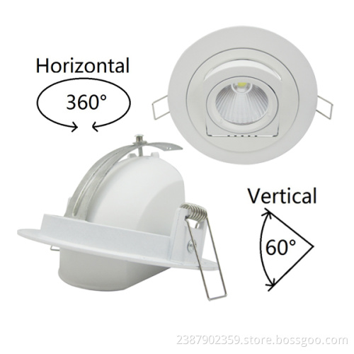adjustable cob 15w led downlight round white